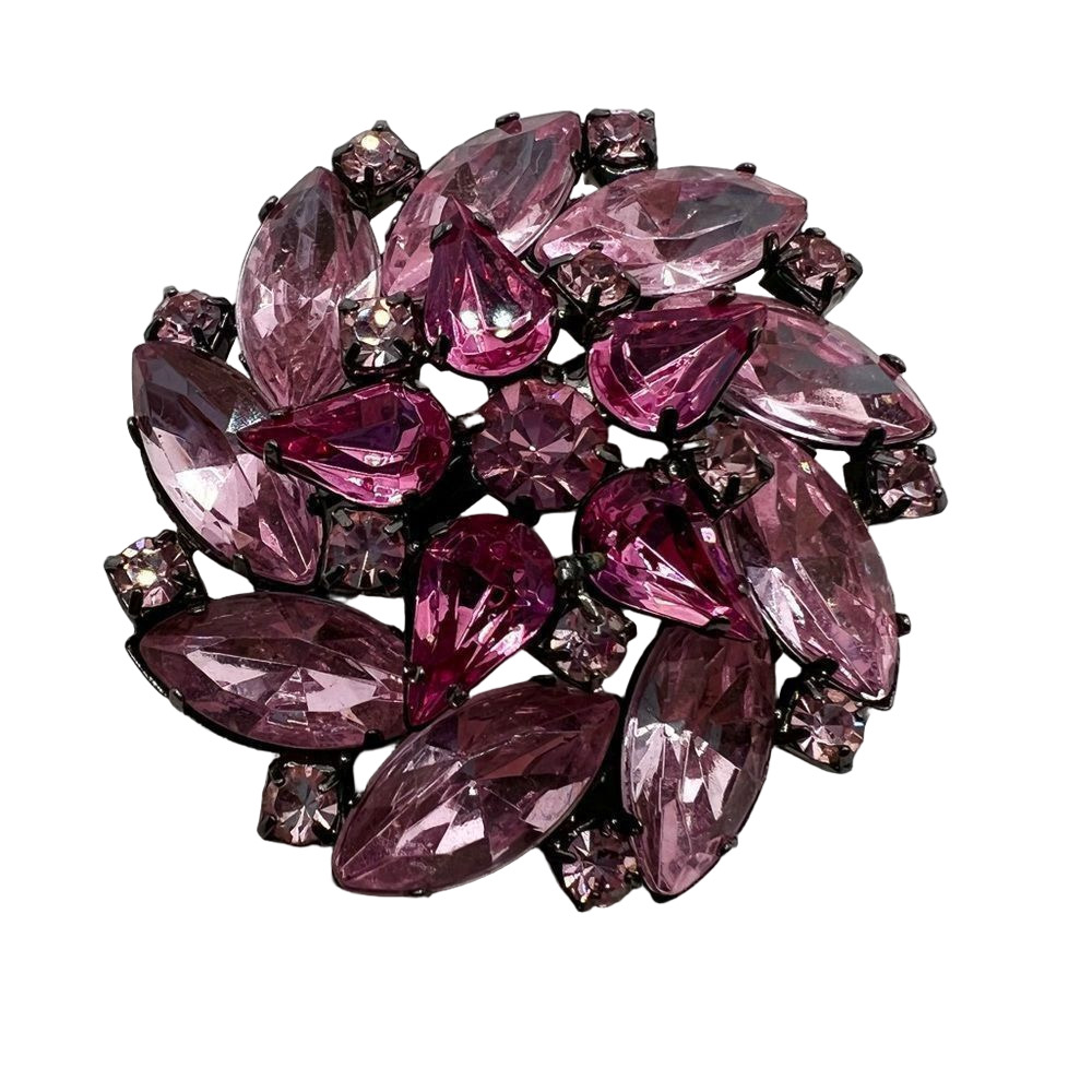 🍭6/$30 Pink cluster floral jewel brooch pin